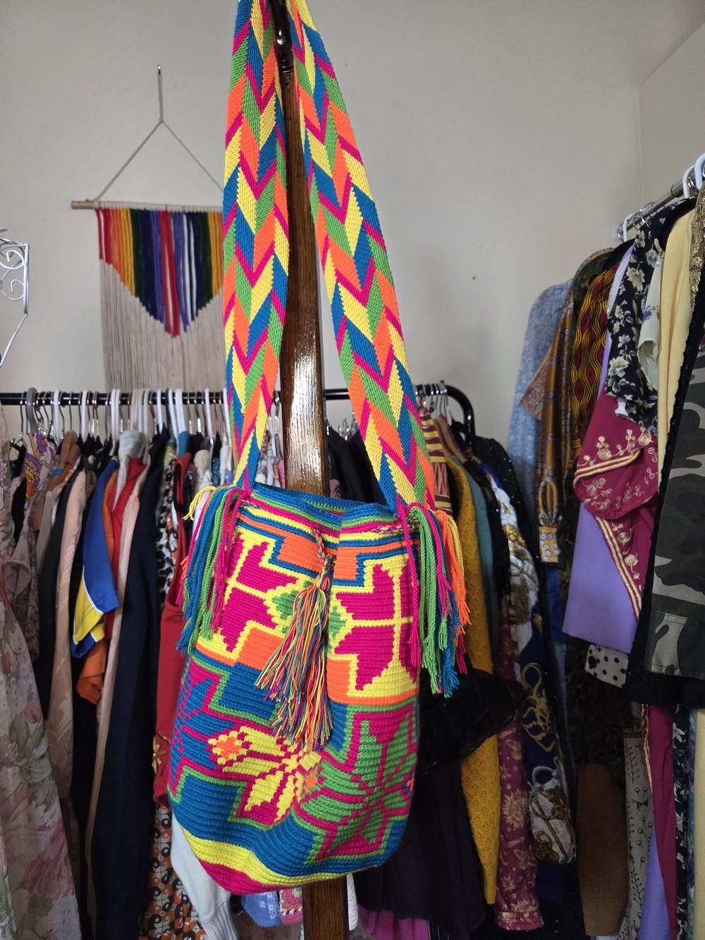 Handmade Multicolor Woven Bucket Bag